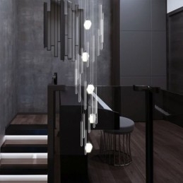 Cluster Pendelleuchte Moderne Große Anhänger Kristall Kronleuchter Duplex Treppe