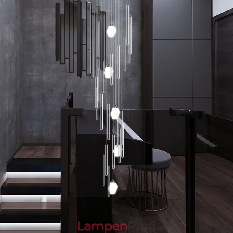 Cluster Pendelleuchte Moderne Große Anhänger Kristall Kronleuchter Duplex Treppe