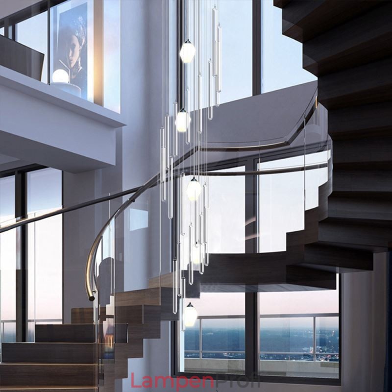 Cluster Pendelleuchte Moderne Große Anhänger Kristall Kronleuchter Duplex Treppe