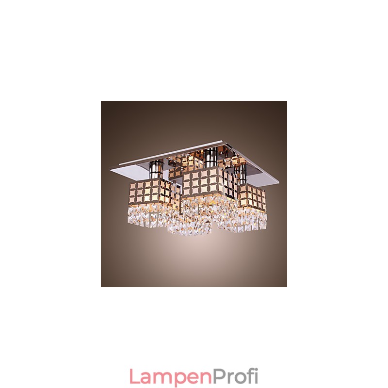 Kronleuchter Modern Kristall Edelstahl Wohnzimmer 4 Lichter