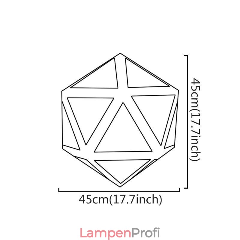 Geometrische Pendelleuchte in Rautenform, durchscheinendes 3D-Design