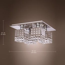 Kronleuchter Modern Kristall Edelstahl Wohnzimmer 4 Lichter