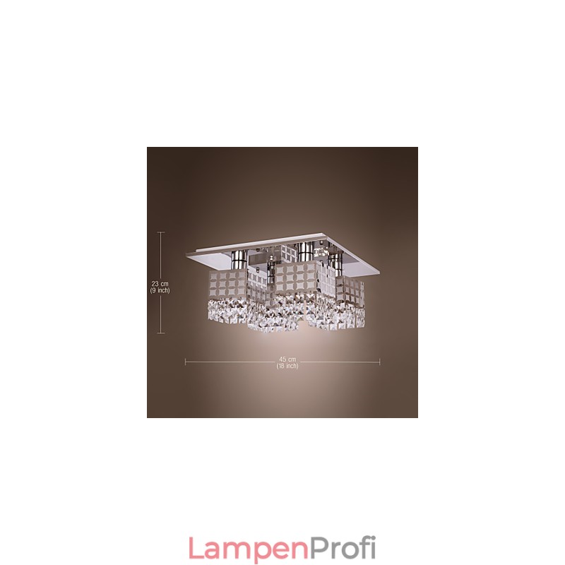 Kronleuchter Modern Kristall Edelstahl Wohnzimmer 4 Lichter