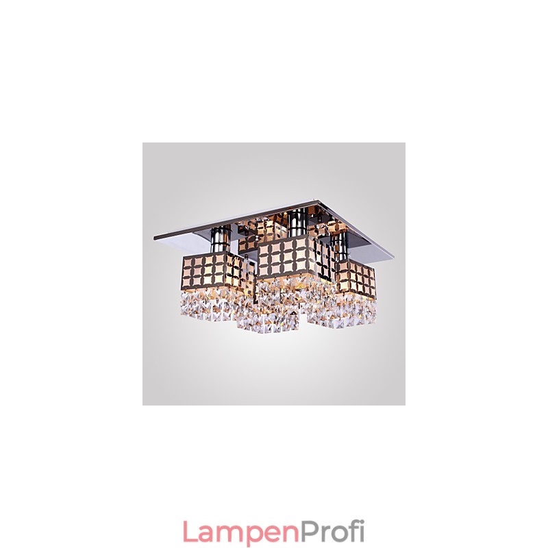 Kronleuchter Modern Kristall Edelstahl Wohnzimmer 4 Lichter
