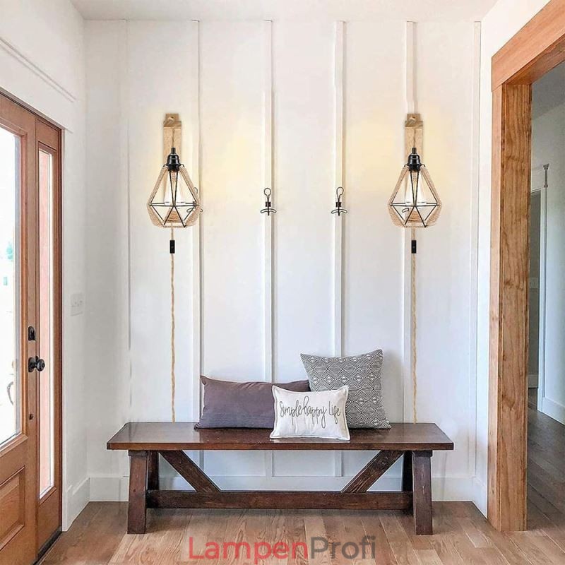 Retro Pendelleuchte Hanfseil Deckenleuchte 5M Hängedraht