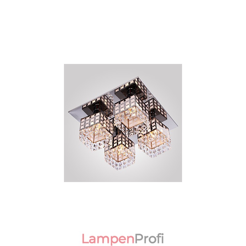Kronleuchter Modern Kristall Edelstahl Wohnzimmer 4 Lichter