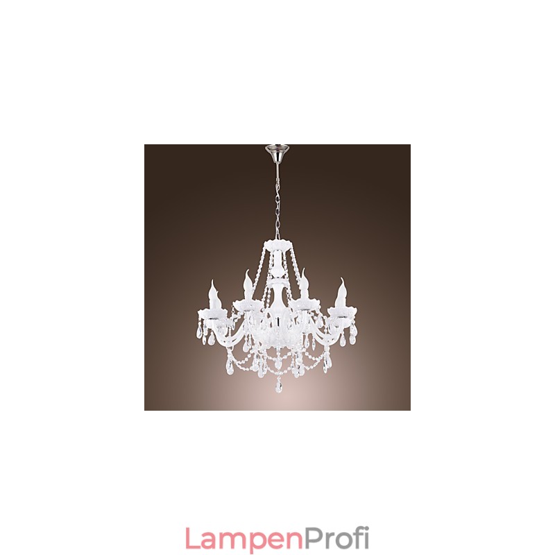 Kronleuchter Weiß Kristall Modern Living 8 Lichter