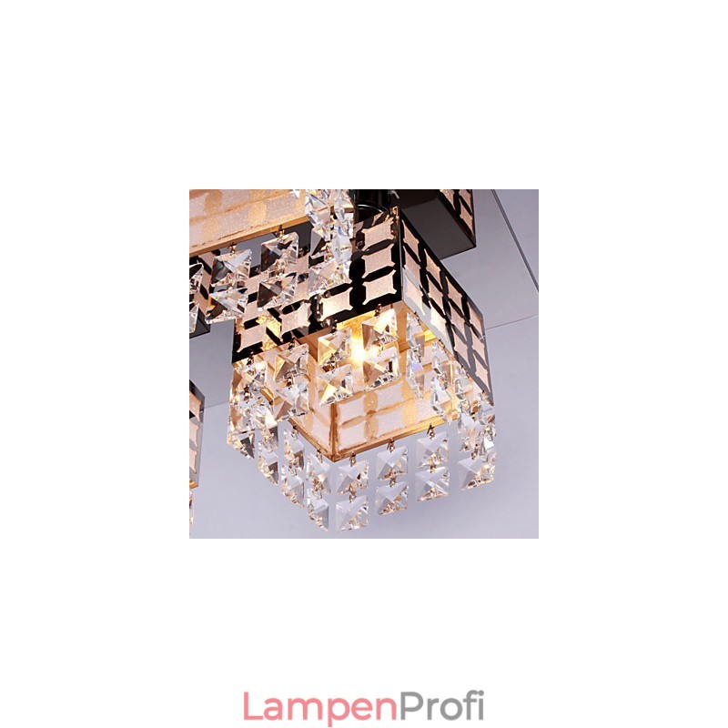 Kronleuchter Modern Kristall Edelstahl Wohnzimmer 4 Lichter