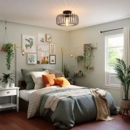 Einfache Deckenleuchte mit Vogelkäfig-Motiv aus Eisen