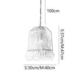 Rustikale Pendelleuchte im böhmischen Stil, Hanfseil-Quasten-Deckenleuchte