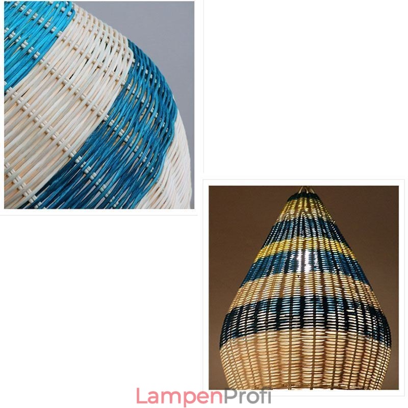 Bambus und Rattan Pendelleuchte gestreift Intervall handgewebte Lampenschirm Deckenleuchte