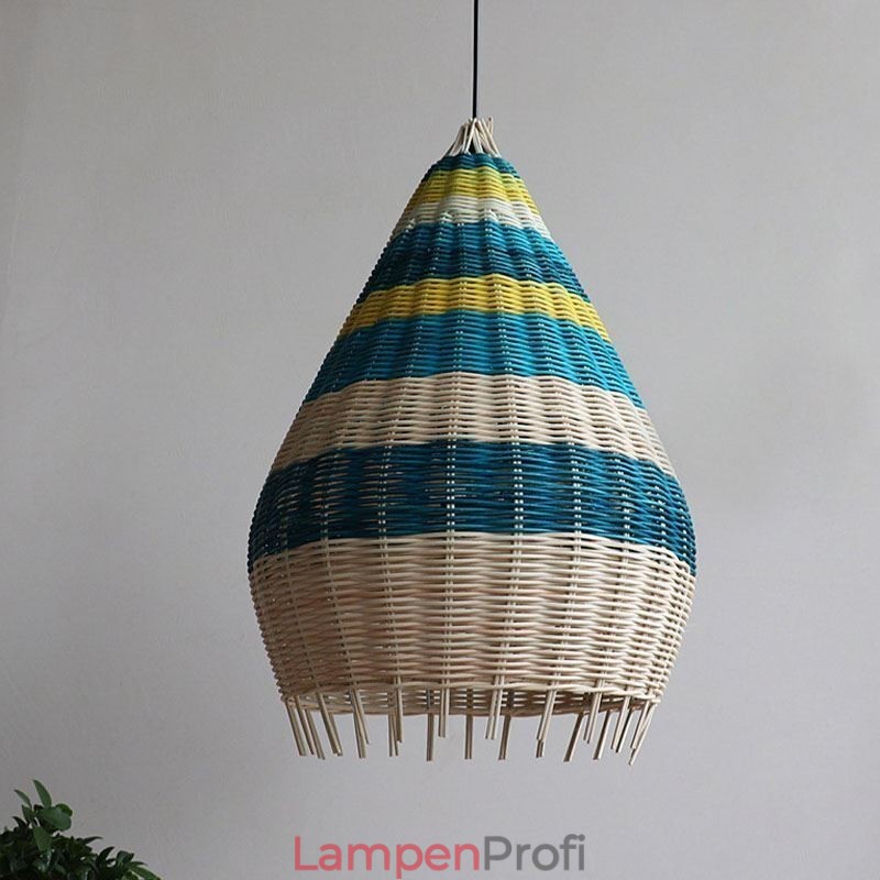 Bambus und Rattan Pendelleuchte gestreift Intervall handgewebte Lampenschirm Deckenleuchte