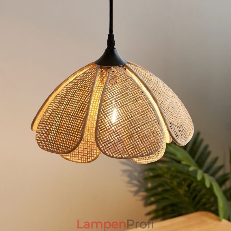 Rattan Pendelleuchte Retro Rattan Deckenleuchte