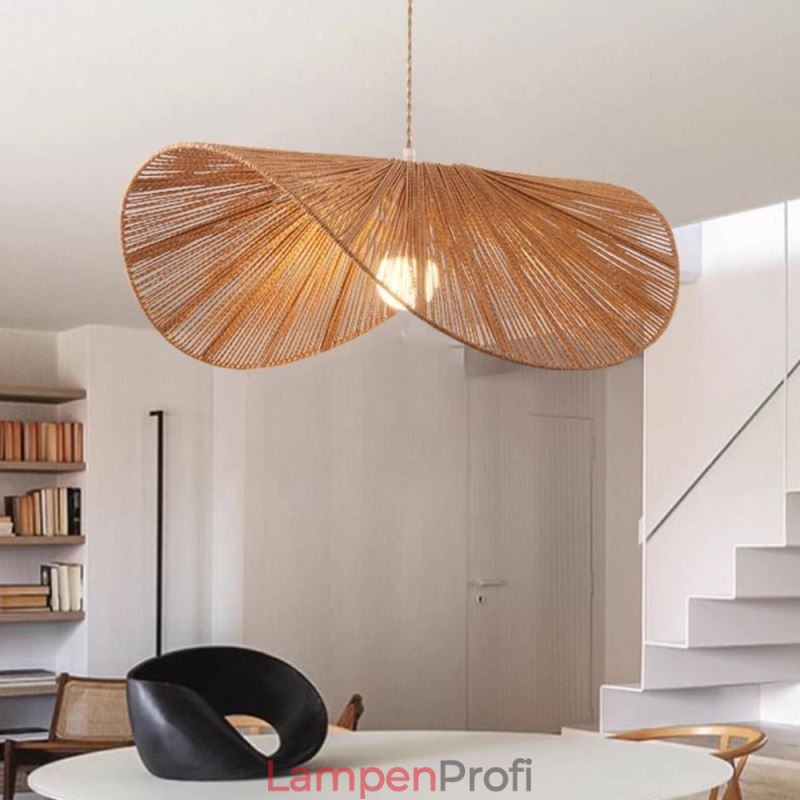 Retro Pendelleuchte Kreative Wabi Sabi Strohhut Hanfseil Deckenleuchte