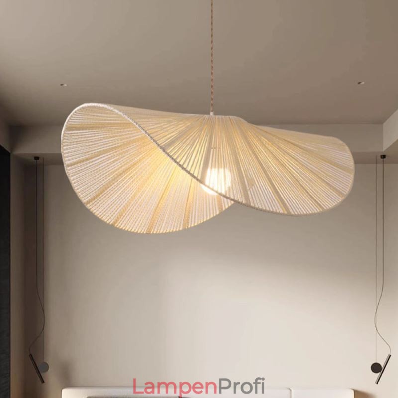Retro Pendelleuchte Kreative Wabi Sabi Strohhut Hanfseil Deckenleuchte