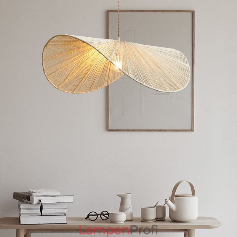 Retro Pendelleuchte Kreative Wabi Sabi Strohhut Hanfseil Deckenleuchte