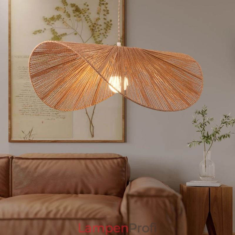 Retro Pendelleuchte Kreative Wabi Sabi Strohhut Hanfseil Deckenleuchte