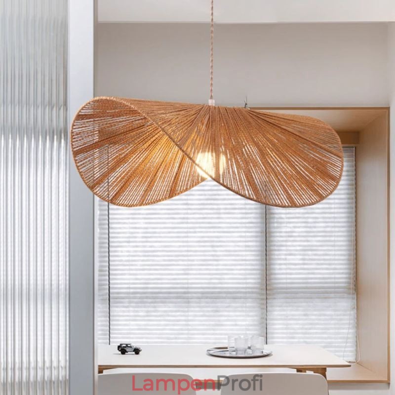 Retro Pendelleuchte Kreative Wabi Sabi Strohhut Hanfseil Deckenleuchte