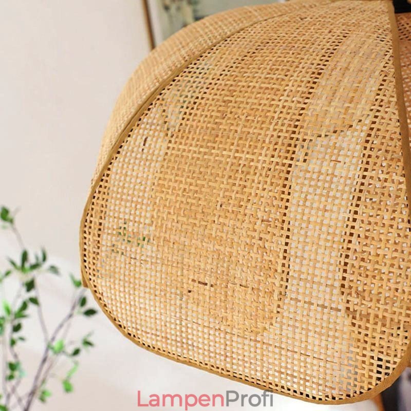 Rattan Blütenblatt Pendelleuchte Wabi Sabi Stil Handgewebte Rattan Deckenleuchte