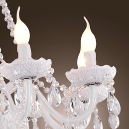 Kronleuchter Weiß Kristall Modern Living 8 Lichter