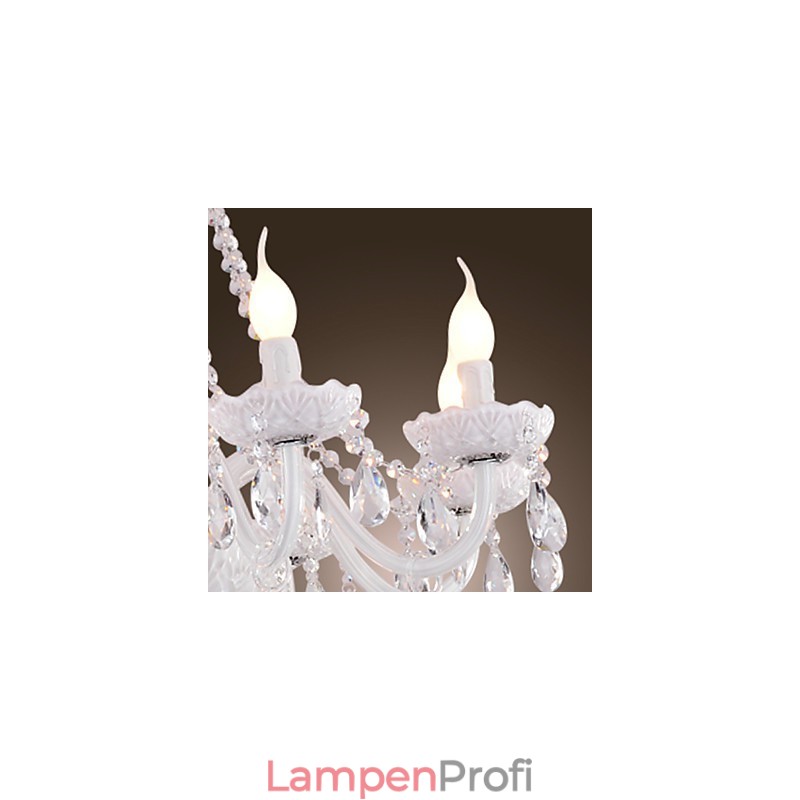 Kronleuchter Weiß Kristall Modern Living 8 Lichter