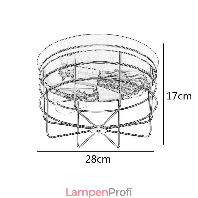 Industrielle Metallkäfig-Deckenleuchte, rustikale Unterputz-Lampenhalterung