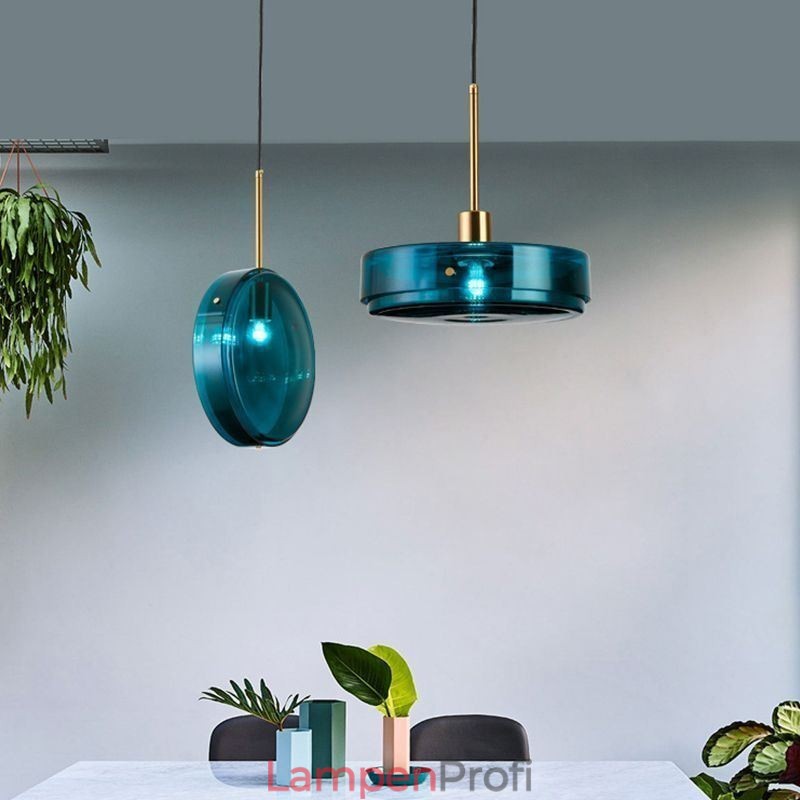 Runde Kuchenglas-Pendelleuchte, moderne minimalistische Deckenleuchte aus Schmiedeeisen