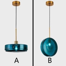 Runde Kuchenglas-Pendelleuchte, moderne minimalistische Deckenleuchte aus Schmiedeeisen