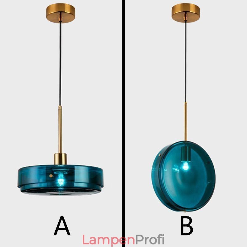 Runde Kuchenglas-Pendelleuchte, moderne minimalistische Deckenleuchte aus Schmiedeeisen