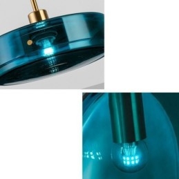 Runde Kuchenglas-Pendelleuchte, moderne minimalistische Deckenleuchte aus Schmiedeeisen