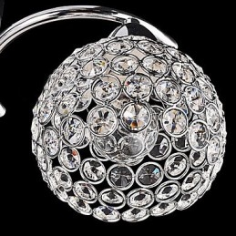 Moderne zeitgenössische Kristall galvanisierte Metall Pendelleuchte Unterputz
