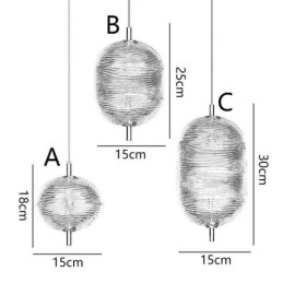 Water Ripple Pendelleuchte Moderne minimalistische Schmiedeeisen Deckenleuchte