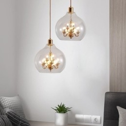 Glas Pendelleuchte Moderne Minimalistische Schmiedeeisen Deckenleuchte 9 Lichter