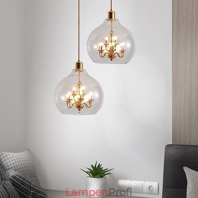 Glas Pendelleuchte Moderne Minimalistische Schmiedeeisen Deckenleuchte 9 Lichter