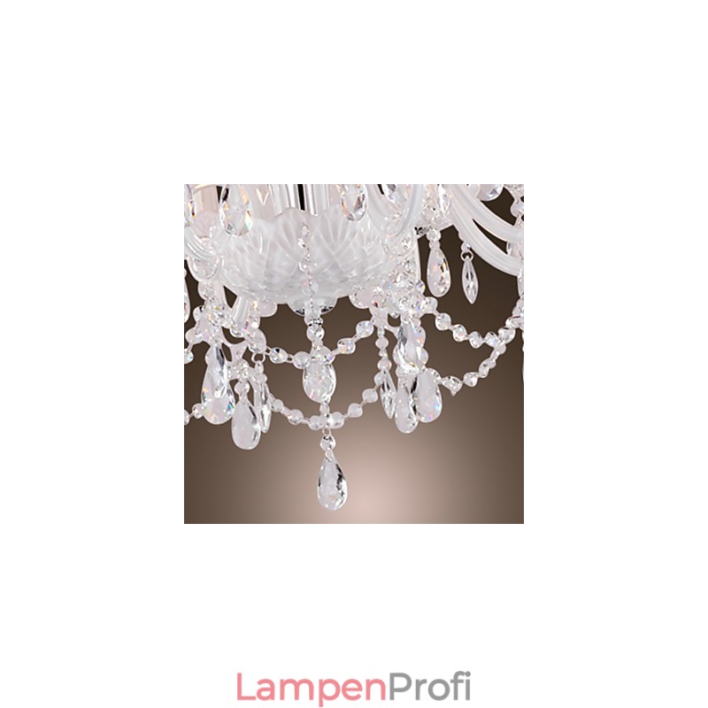 Kronleuchter Weiß Kristall Modern Living 8 Lichter