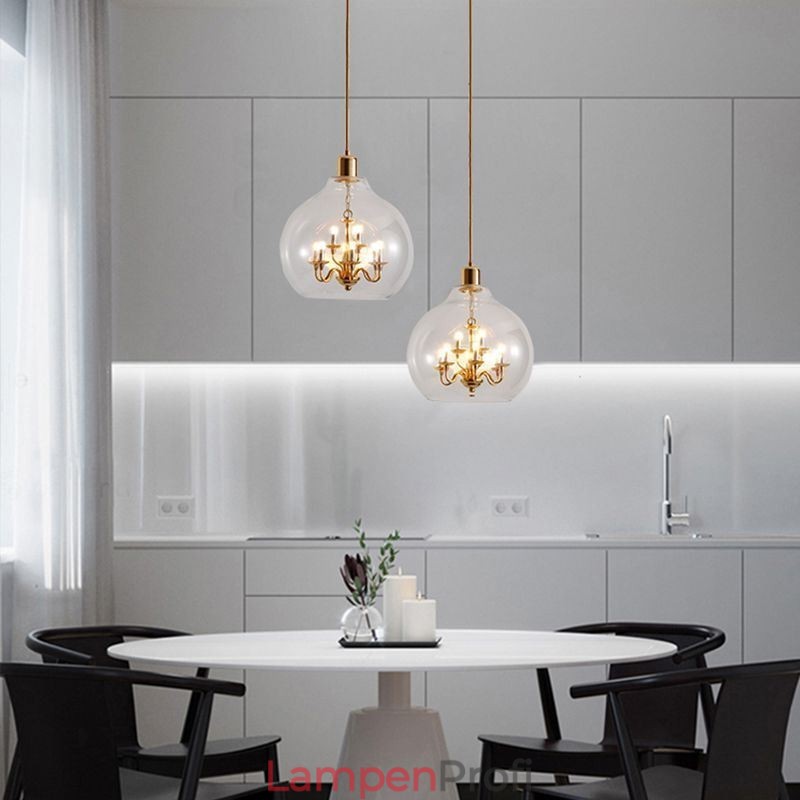 Glas Pendelleuchte Moderne Minimalistische Schmiedeeisen Deckenleuchte 9 Lichter