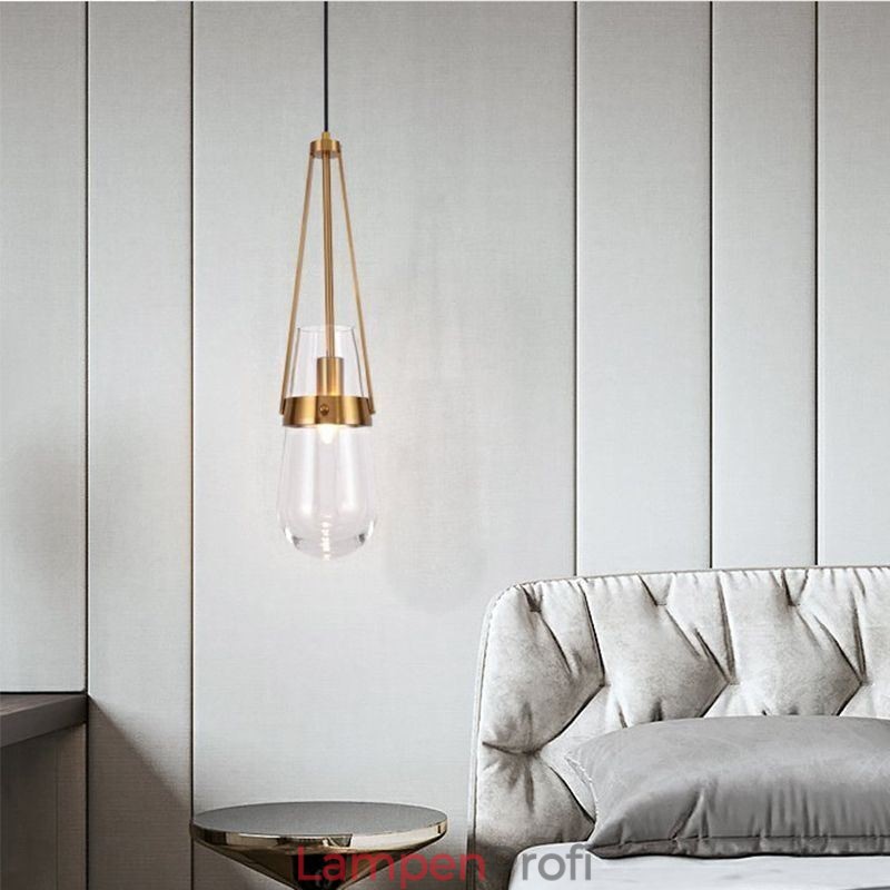 Wassertropfen Glas Pendelleuchte Moderne minimalistische Schmiedeeisen kleine Deckenleuchte