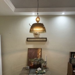 Faltenrock Glas Pendelleuchte Moderne minimalistische Schmiedeeisen kleine Deckenleuchte