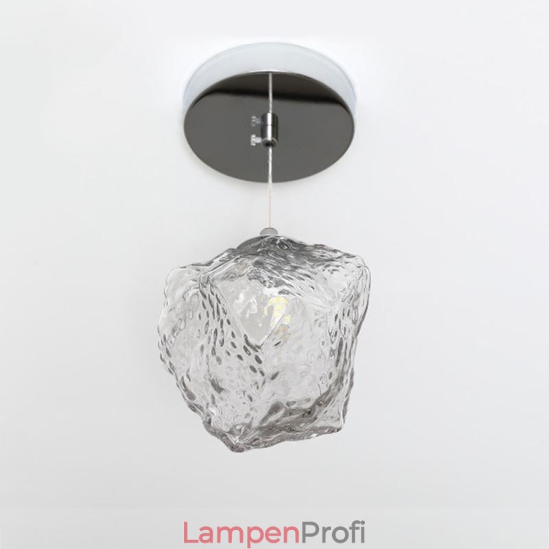 Glas Pendelleuchte Retro Dekolampe Eiswürfelförmiger Lampenschirm
