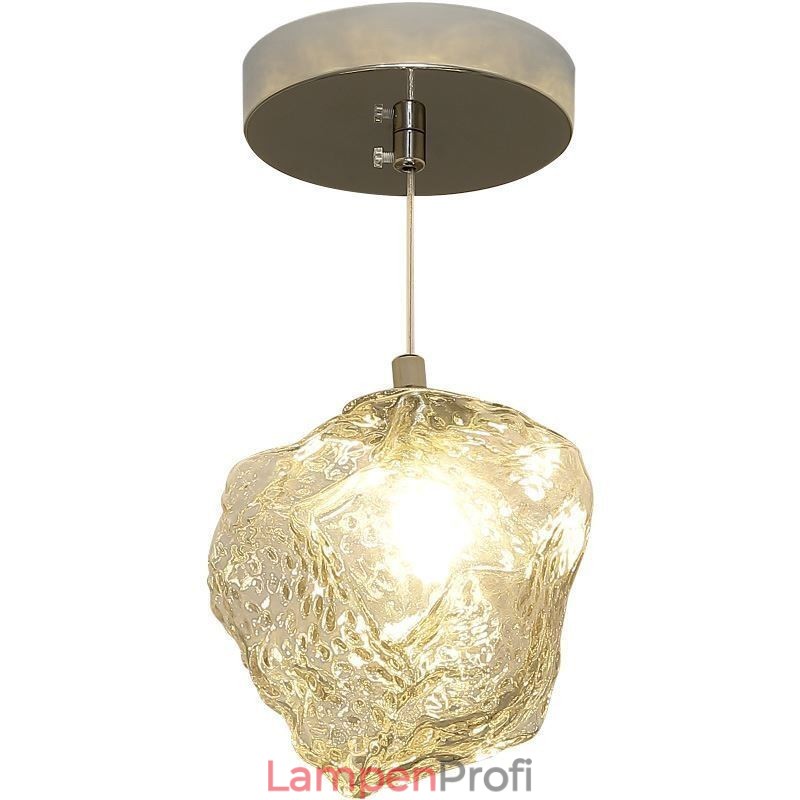 Glas Pendelleuchte Retro Dekolampe Eiswürfelförmiger Lampenschirm