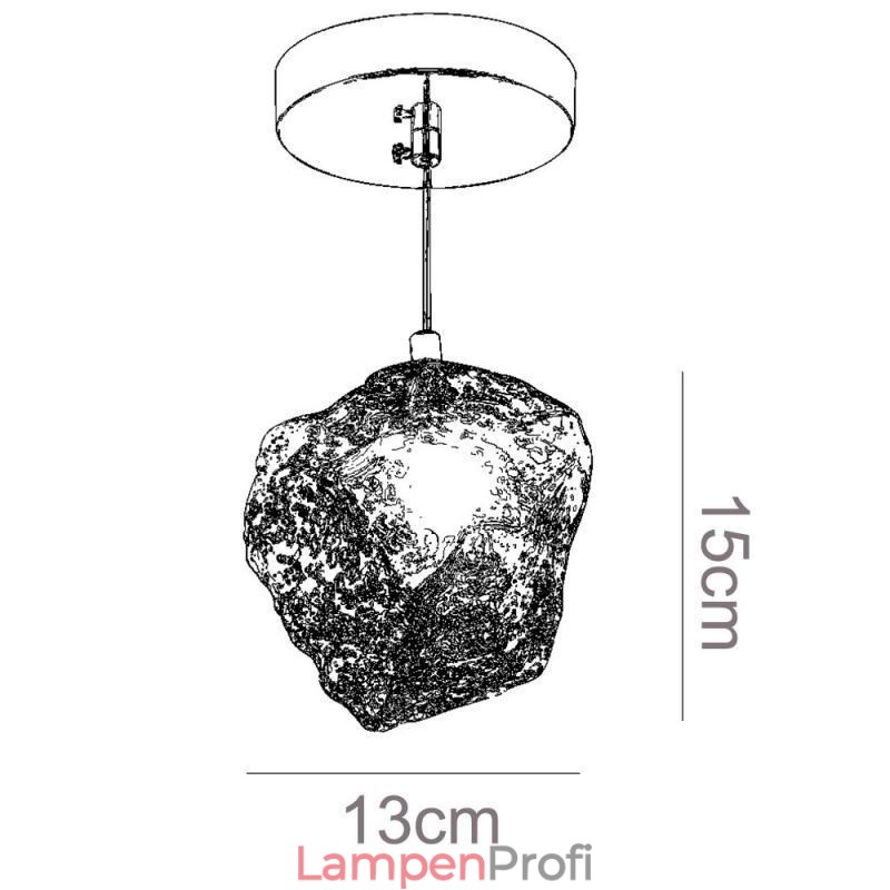 Glas Pendelleuchte Retro Dekolampe Eiswürfelförmiger Lampenschirm