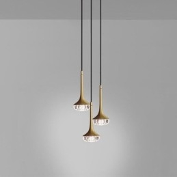 Moderne Pendelleuchte aus Glas, Deckenleuchte aus Schmiedeeisenglas