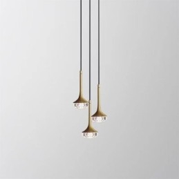 Moderne Pendelleuchte aus Glas, Deckenleuchte aus Schmiedeeisenglas