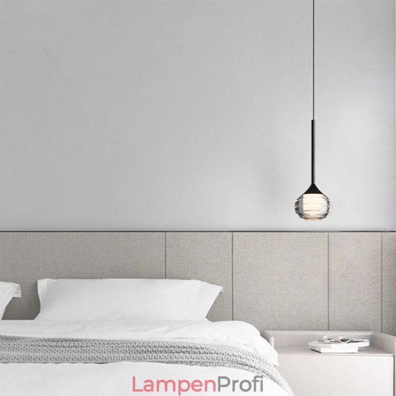 Einfache Glas Pendelleuchte Schwarz Dekorative Deckenleuchten
