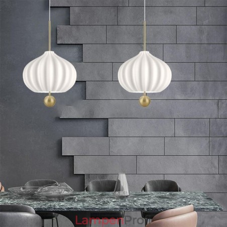 Moderne Pendelleuchte aus weißem Glas in Kugelform, minimalistische Deckenleuchte Moderne Pendelleuchte aus weißem Glas in Kugelform, minimalistische Deckenleuchte