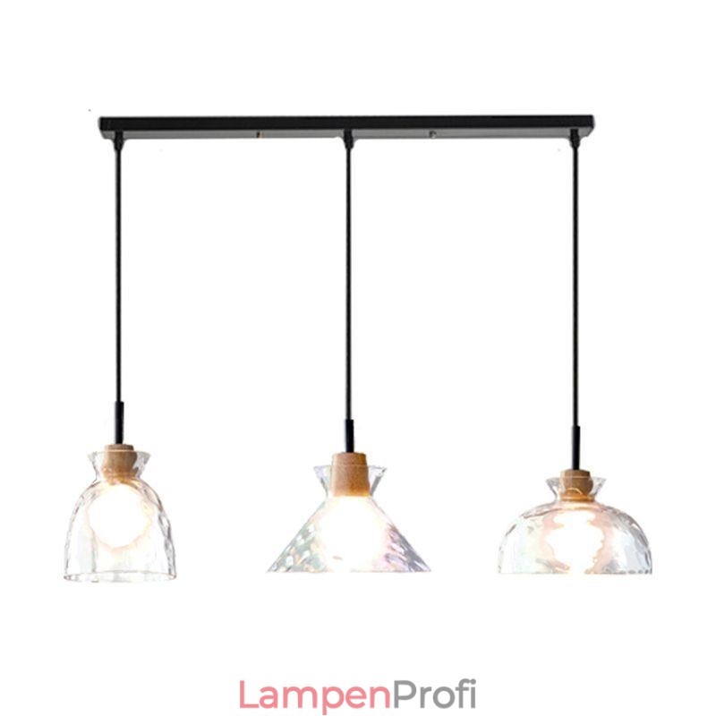 Moderne einfache Pendelleuchte wasserdurchlässiges Glas 3 Deckenleuchte Nachttischlampe