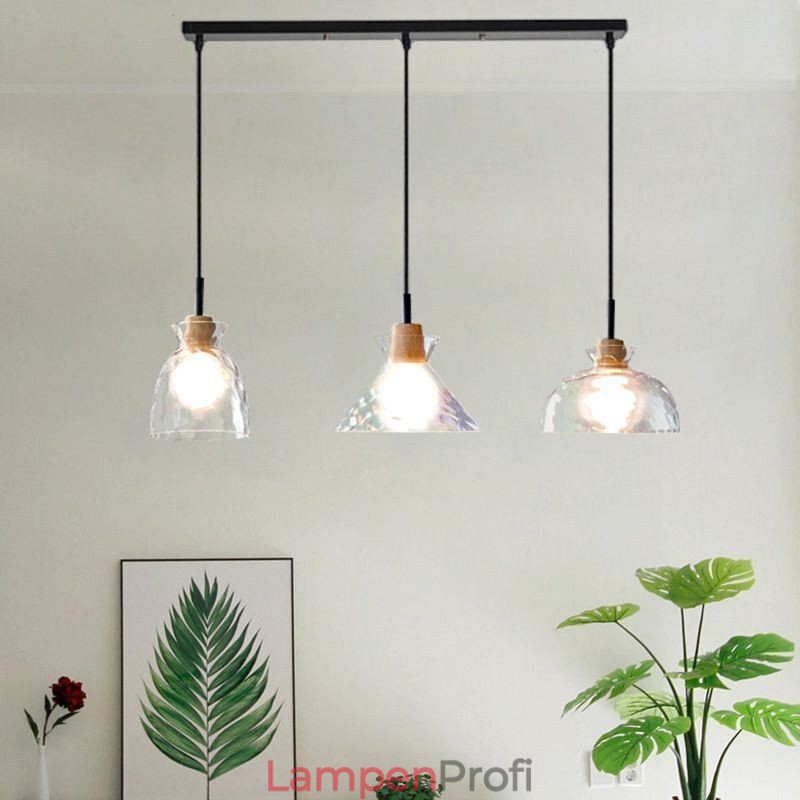 Moderne einfache Pendelleuchte wasserdurchlässiges Glas 3 Deckenleuchte Nachttischlampe