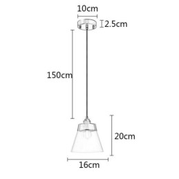 Moderne Pendelleuchte aus Glas, einzelne Hängeleuchte mit klarem Glasschirm