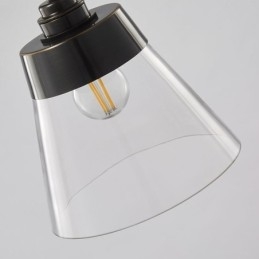 Moderne Pendelleuchte aus Glas, einzelne Hängeleuchte mit klarem Glasschirm