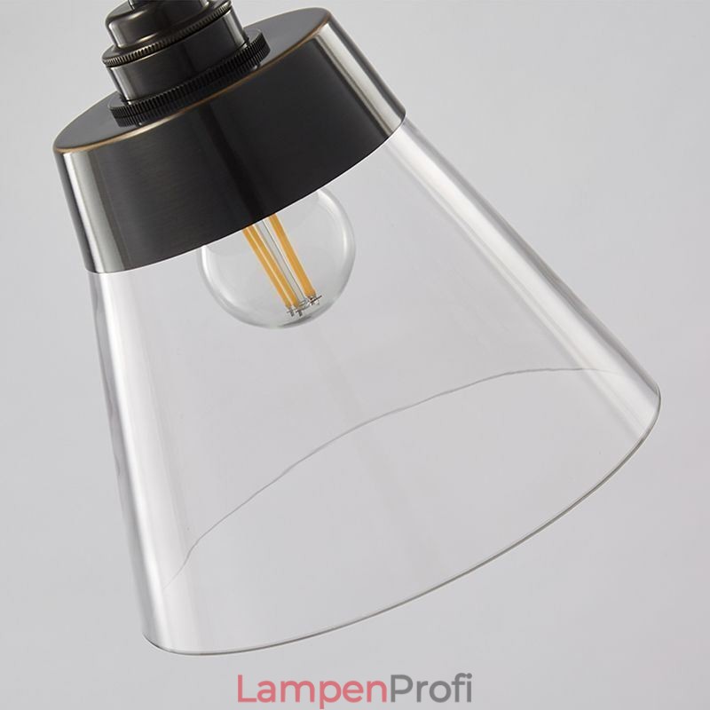 Moderne Pendelleuchte aus Glas, einzelne Hängeleuchte mit klarem Glasschirm